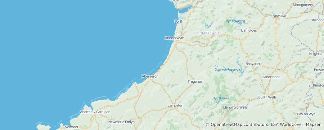 Mapa Ceredigion