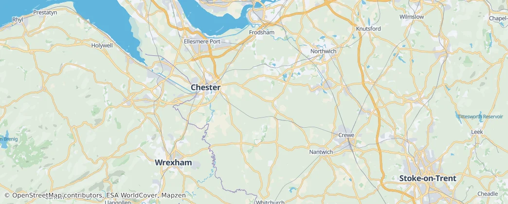 西柴郡與切斯特 — 地图