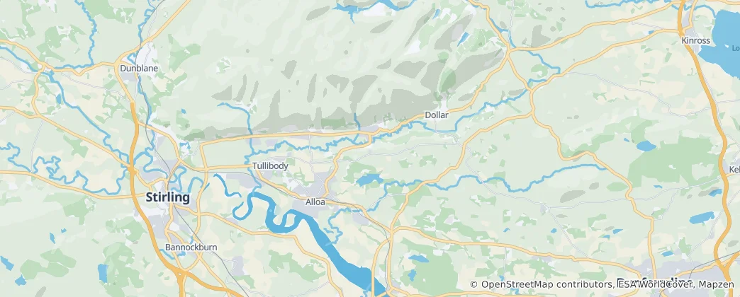 Mapa Clackmannanshire