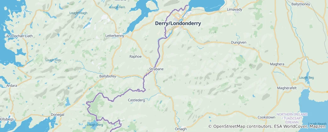 Mapa Derry City and Strabane