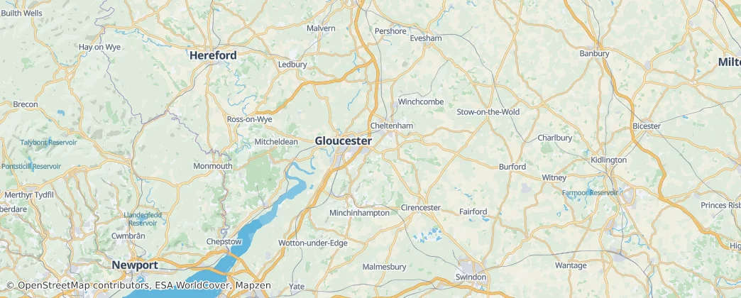 Map of Gloucestershire