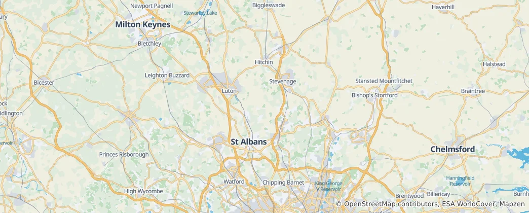 Karte von Hertfordshire