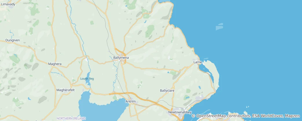 Mappa di Mid and East Antrim