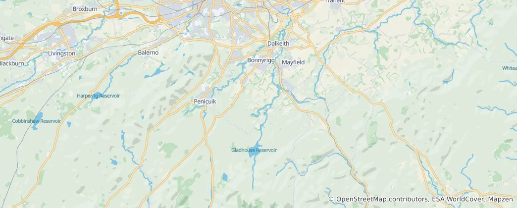 Map of Midlothian