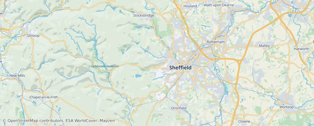 Sheffield — Kaart