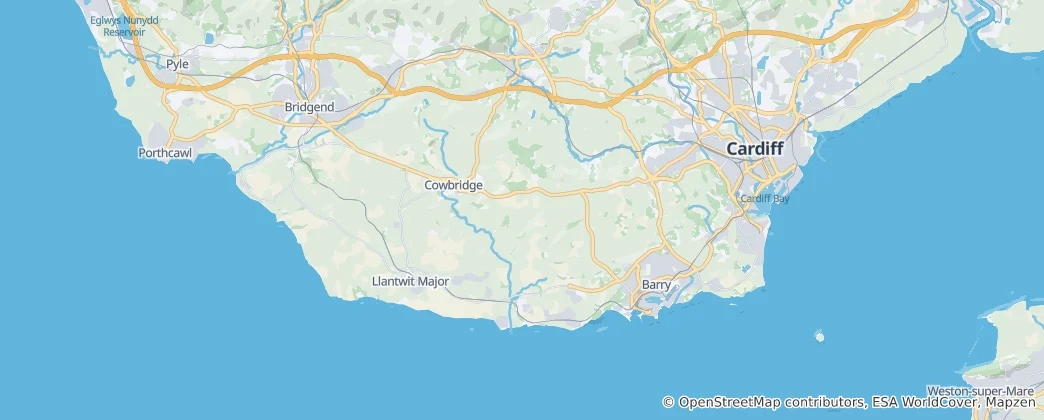 Mapa Vale of Glamorgan