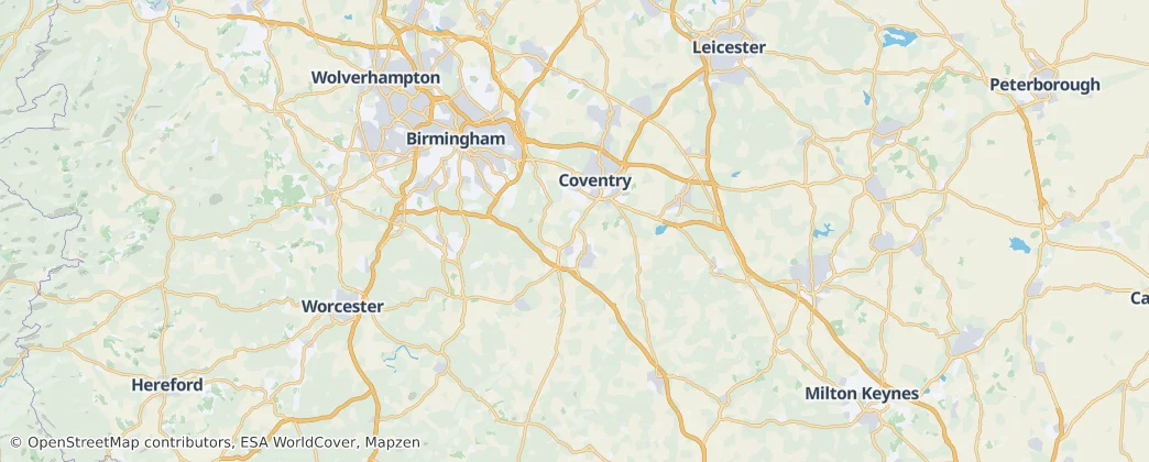Map of Warwickshire