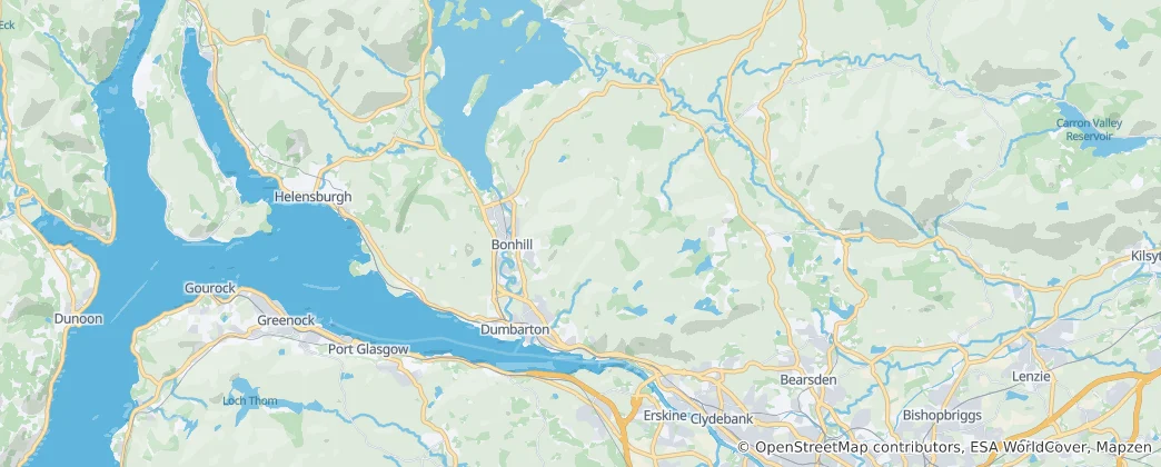 Mapa West Dunbartonshire