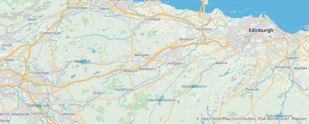 Mapa West Lothian