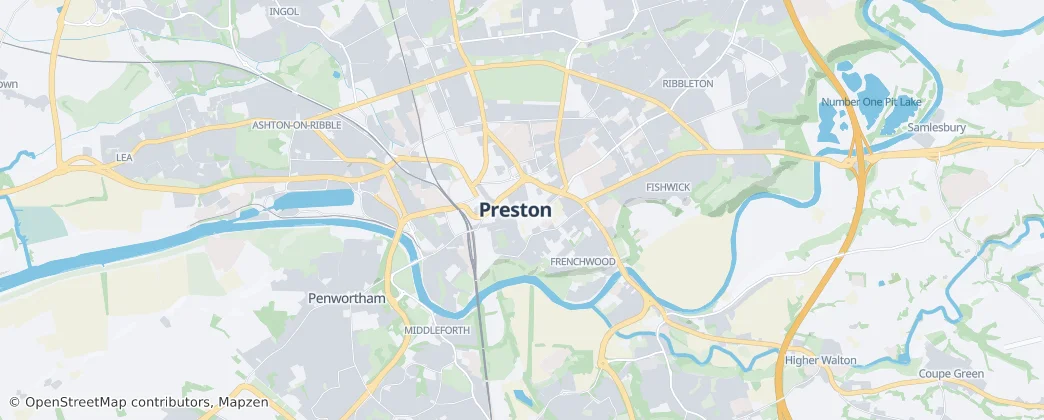 Preston — Mapa
