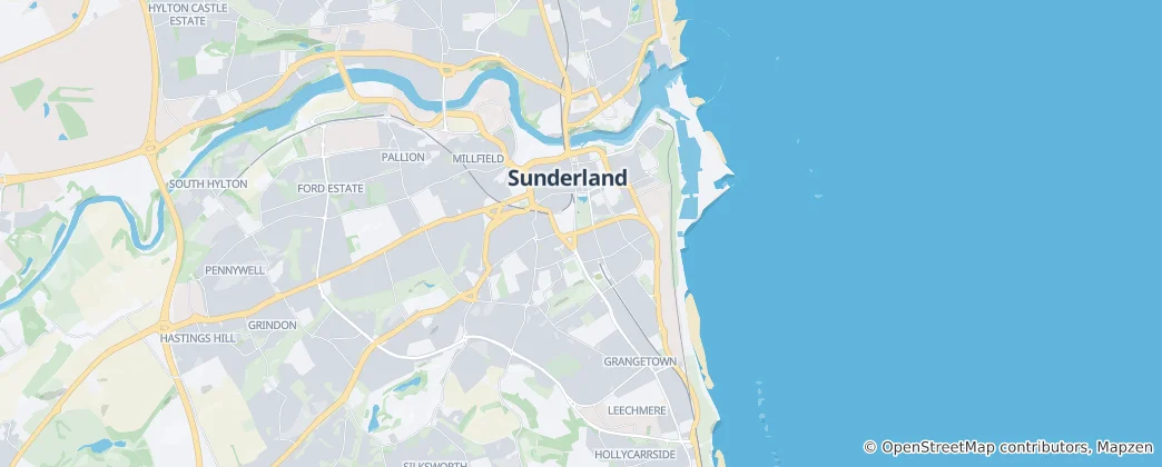 Mapa Sunderland