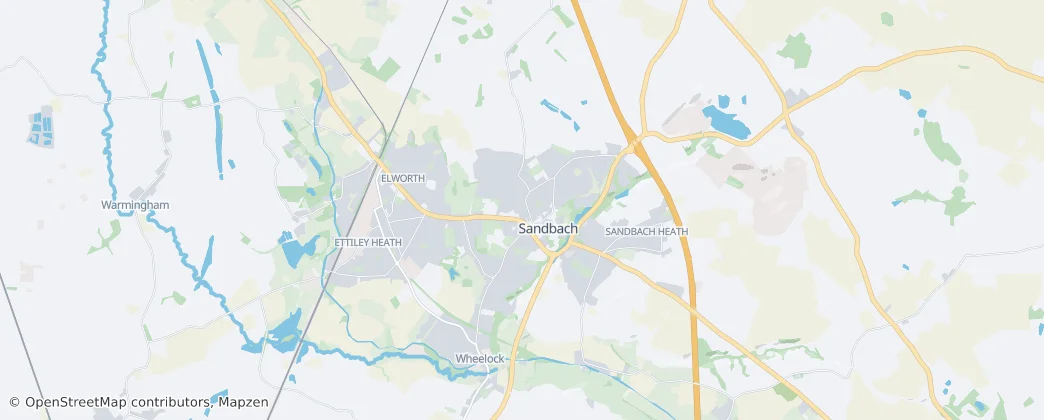 Sandbach — Kaart