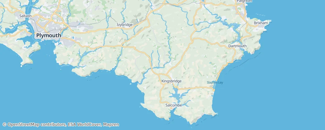 South Devon National Landscape — Mapa