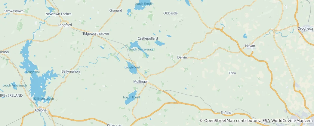 Mapa The Municipal District of Mullingar — Kinnegad