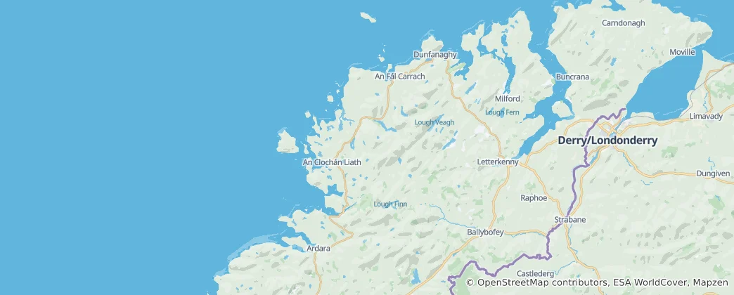Mapa Glenties Municipal District