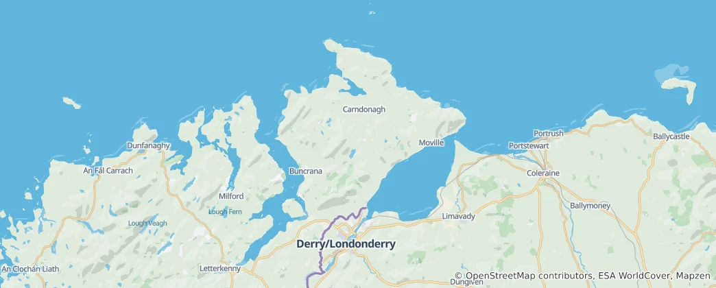 Mapa Inishowen Municipal District (2014-2019)