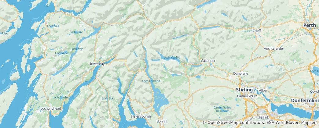 Mapa Loch Lomond and The Trossachs National Park