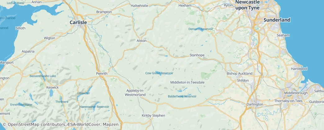 Karte von North Pennines National Landscape