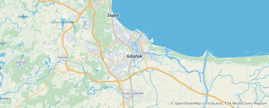Map of Gdańsk