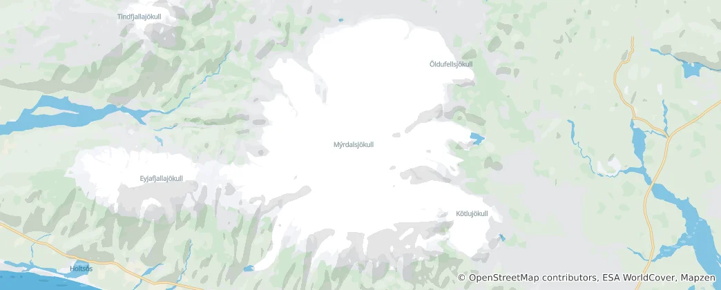 Mapa Mýrdalsjökull