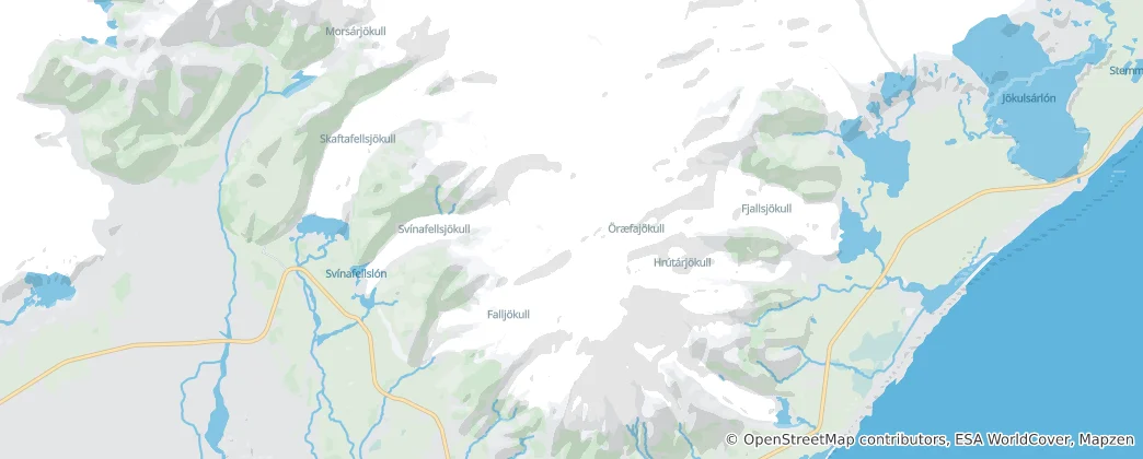 Map of Öræfajökull