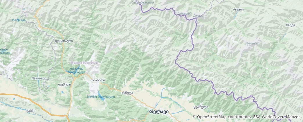 Mappa di Municipalità di Akhmet'a