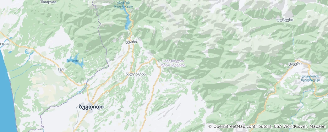 Mappa di Municipalità di Chkhorotsqu