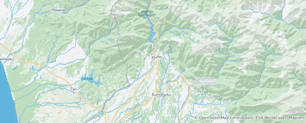 Mapa Tsalenjikha Municipality