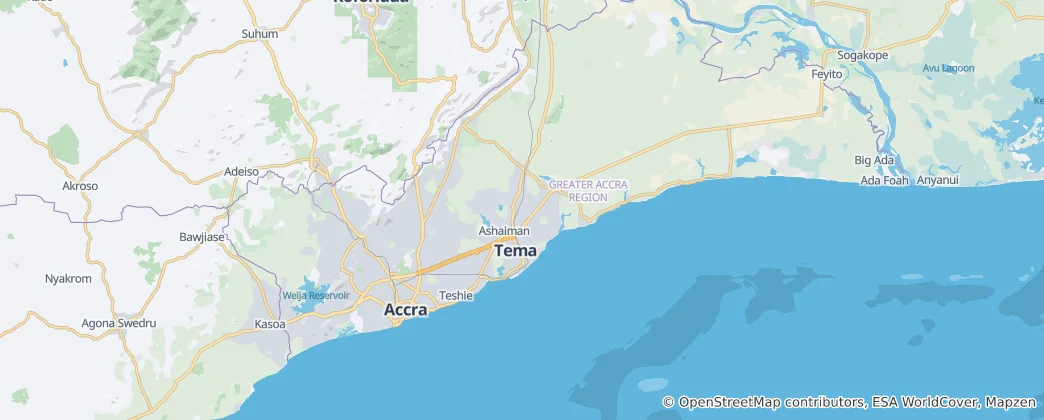 Mapa Region Greater Accra