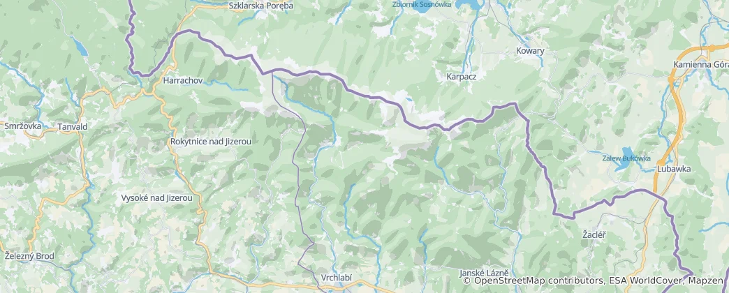 Map of Giant Mountains