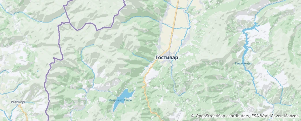 Map of Gostivar Municipality