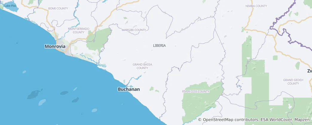Map of Grand Bassa County