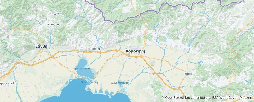 Mapa Komotini Municipality