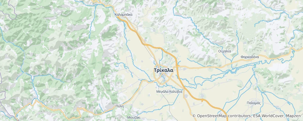 Mappa di Trikkaion Municipality
