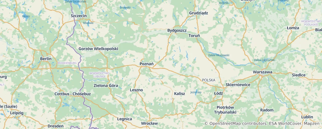 Карта Великопольское воеводство