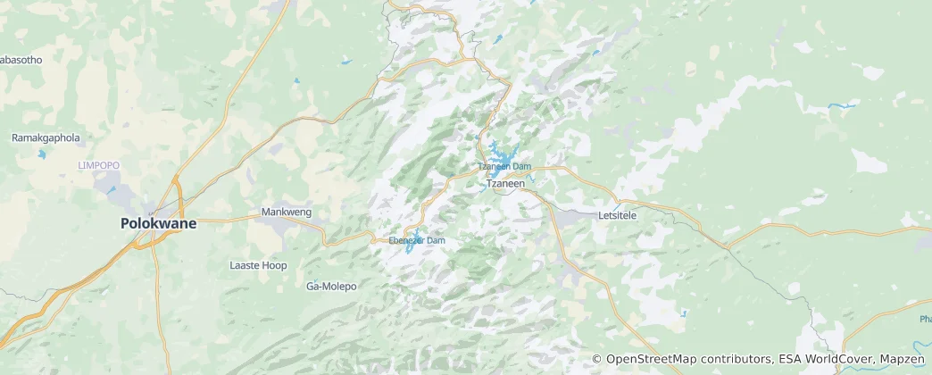 Mappa di Municipalità locale di Greater Tzaneen