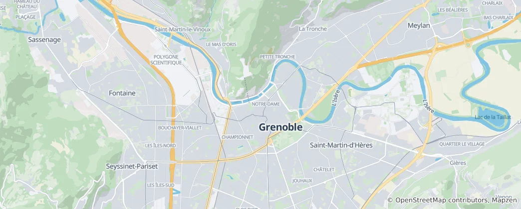 Mapa Grenoble