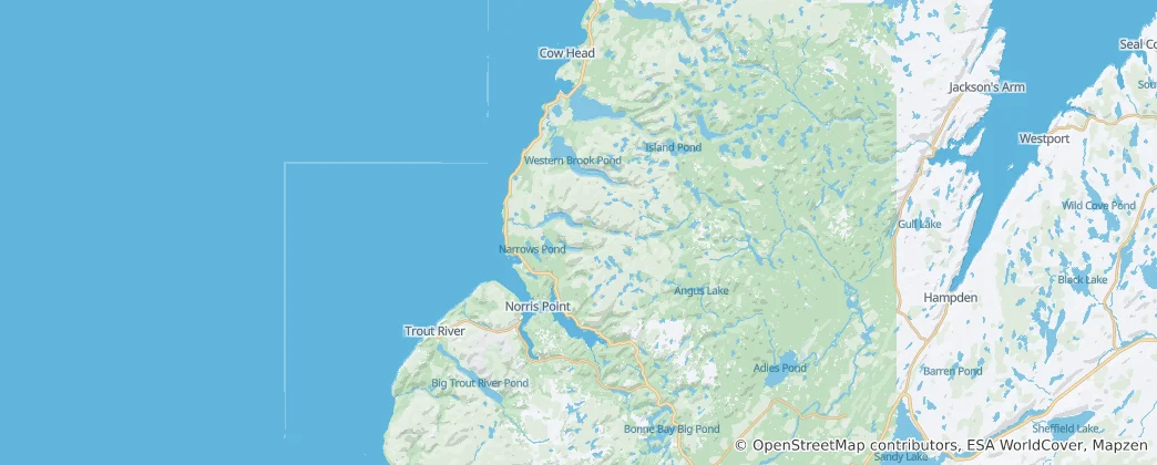 Mapa Gros Morne National Park