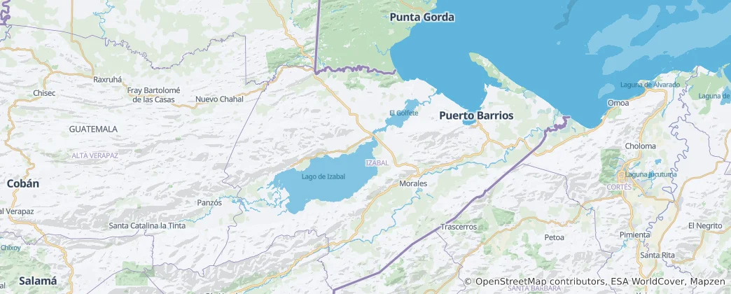 Mappa di dipartimento di Izabal