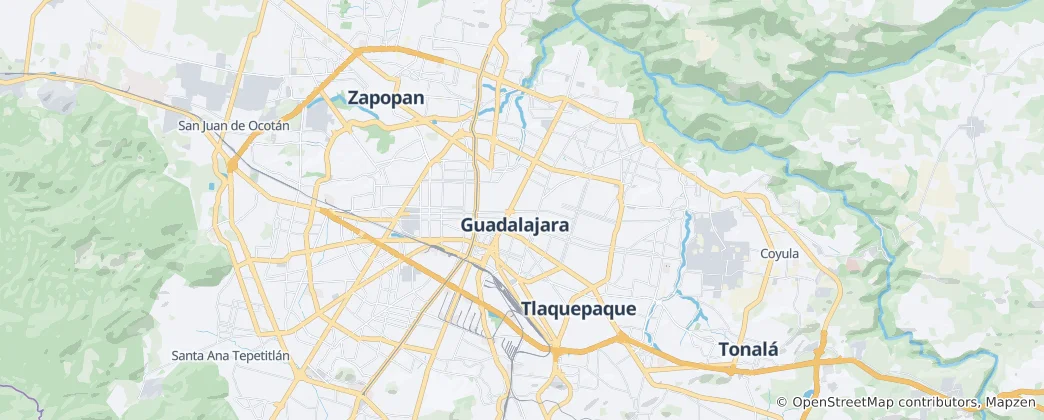 Mappa di Municipalità di Guadalajara