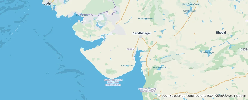 Mapa Gudźarat