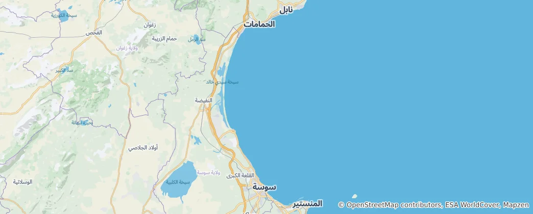 Mapa Hammámetský záliv
