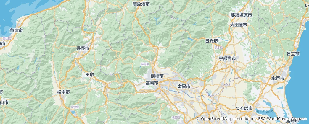 Carte de préfecture de Gunma