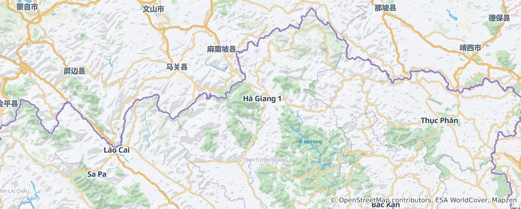 Kaart van Ha Giang Provincie
