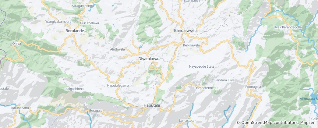 Mappa di Haputale Divisional Secretariat