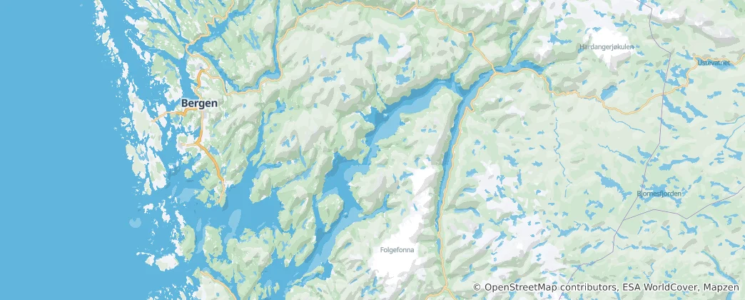 Hardangerfjord Haritası