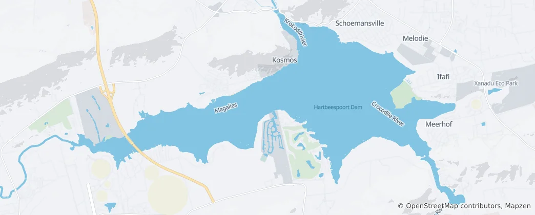 Mapa Hartbeespoort Dam