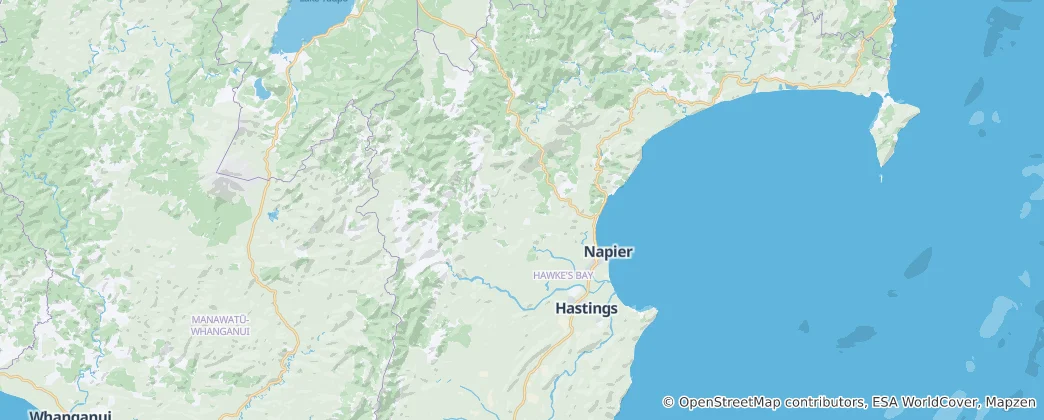 Mapa Hastings District