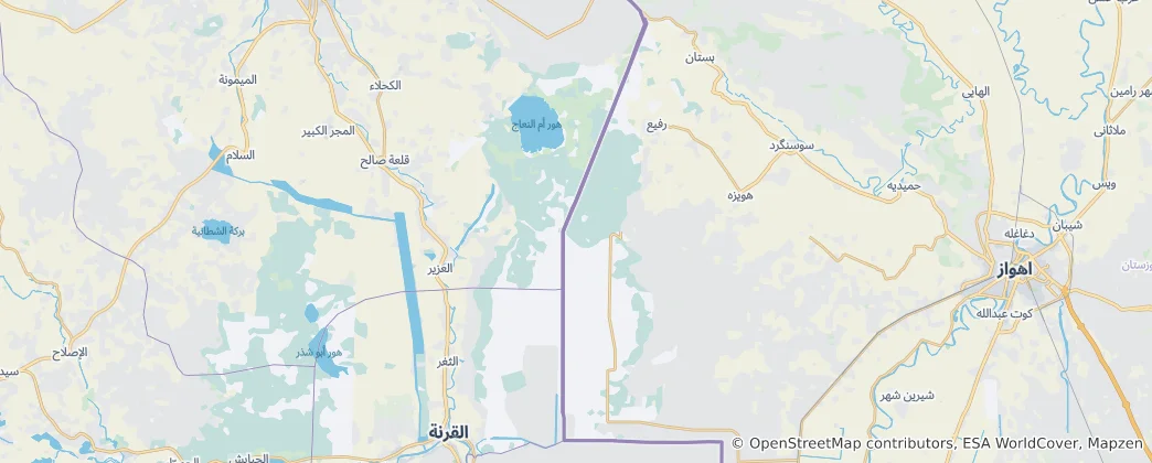 Karte von Hawizeh Marshes