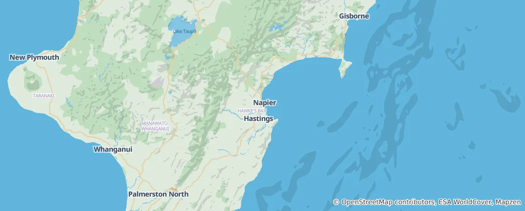 Mappa di Hawke's Bay